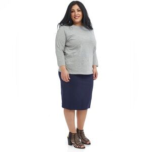 Elegant Navy Blue Pencil Skirt